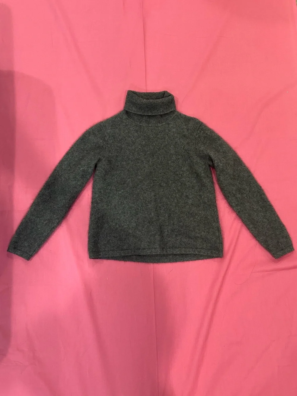 Orvis 100% Cashmere Girls Charcoal Turtleneck Sweater
